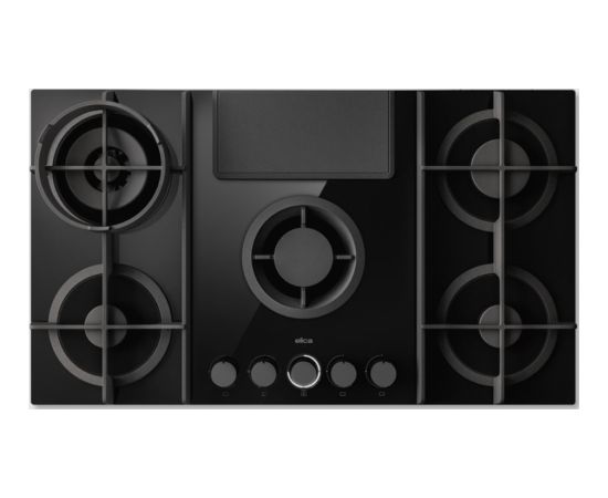 Elica NIKOLATESLA FLAME EVO BL/A/88 Gāzes virsma 88cm ar integrētu tvaika nosūcēju Iebūvējama virsma - Gāzes