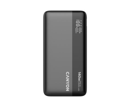 CANYON Power Bank PB-240, 25000mAh PD140W display power bank,Size160.0x82x27 mm Weight 508+-10g, Dark Grey