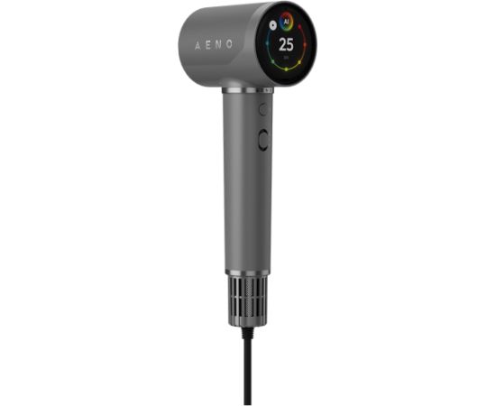 Aeno High Speed Hair Dryer, Grey, 220V-240V~50-60Hz, 1500W, Voice Control, Ionizer, Touch LCD, Infrared Nursing, Infrared Distance Protection, AI Control, Gravity Sensor 110000RPM, Noise less than 67dB