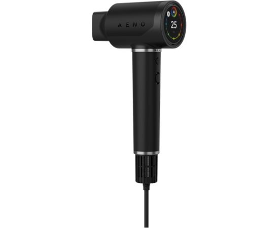 Aeno High Speed Hair Dryer, Black, 220V-240V~50-60Hz, 1500W, Voice Control, Ionizer, Touch LCD, Infrared Nursing, Infrared Distance Protection, AI Control, Gravity Sensor 110000RPM, Noise less than 67dB