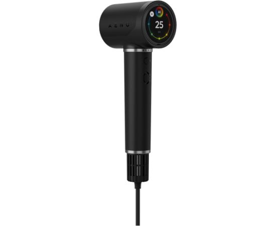 Aeno High Speed Hair Dryer, Black, 220V-240V~50-60Hz, 1500W, Voice Control, Ionizer, Touch LCD, Infrared Nursing, Infrared Distance Protection, AI Control, Gravity Sensor 110000RPM, Noise less than 67dB