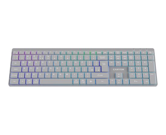 CANYON keyboard HKB-W11 UK/US RGB Dual Mode Wireless Grey