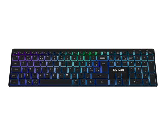CANYON keyboard HKB-W11 UK/US RGB Dual Mode Wireless Black