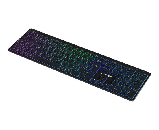 CANYON keyboard HKB-W11 UK/US RGB Dual Mode Wireless Black