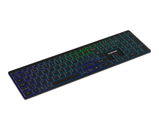 CANYON keyboard HKB-W11 UK/US RGB Dual Mode Wireless Black