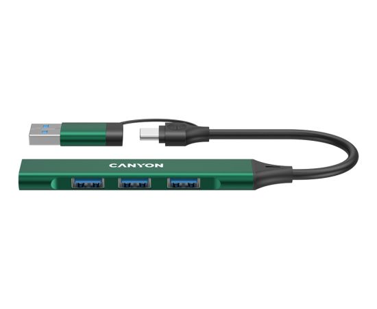 CANYON hub DS-02 4in1 USB-A/C Green