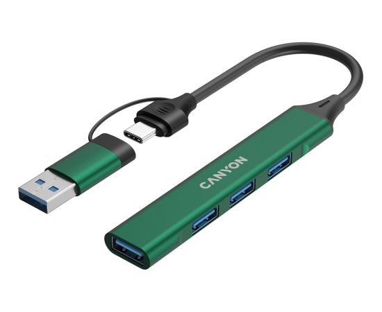 CANYON hub DS-02 4in1 USB-A/C Green