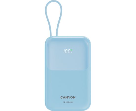 CANYON power bank OnPower 101 built-in cable 10000 mAh PD22.5W Blue