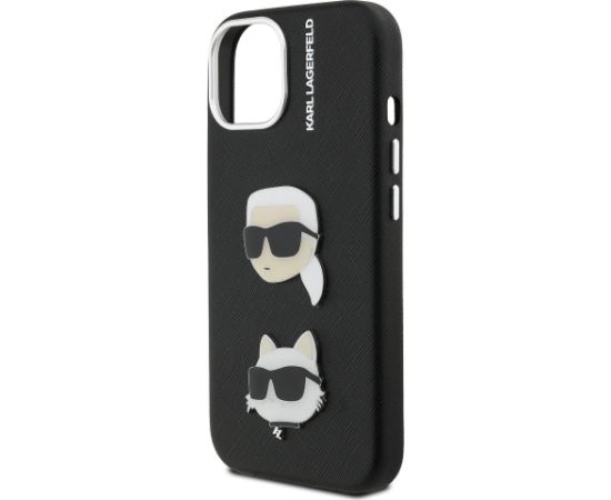 Karl Lagerfeld Grained PU K&CH Heads Case Aizsargapvalks priekš Apple iPhone 15