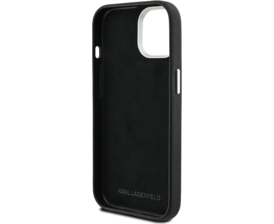 Karl Lagerfeld Grained PU K&CH Heads Case Aizsargapvalks priekš Apple iPhone 15