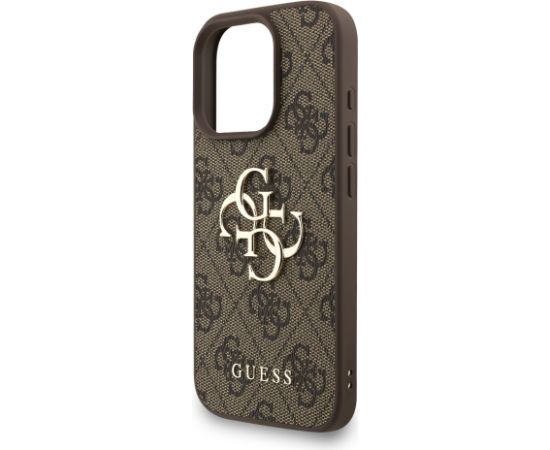 Guess PU 4G Metal Logo Strap Case Aizsargapvalks priekš Apple iPhone 16 Pro Max