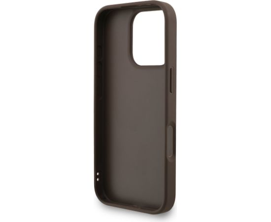 Guess PU 4G Metal Logo Strap Case Aizsargapvalks priekš Apple iPhone 16 Pro Max