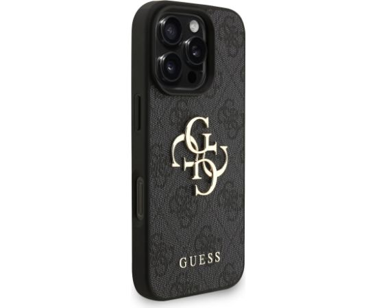 Guess PU 4G Metal Logo Strap Case Aizsargapvalks priekš Apple iPhone 16 Pro