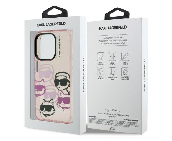 Karl Lagerfeld IML Multi K&CH Heads Case Aizsargapvalks priekš iPhone 15 Pro Max