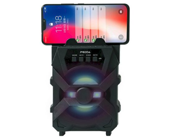 Proda Xunshen pārnēsājamais bezvadu Bluetooth skaļrunis FM radio / SD karšu lasītājs / AUX / USB melns