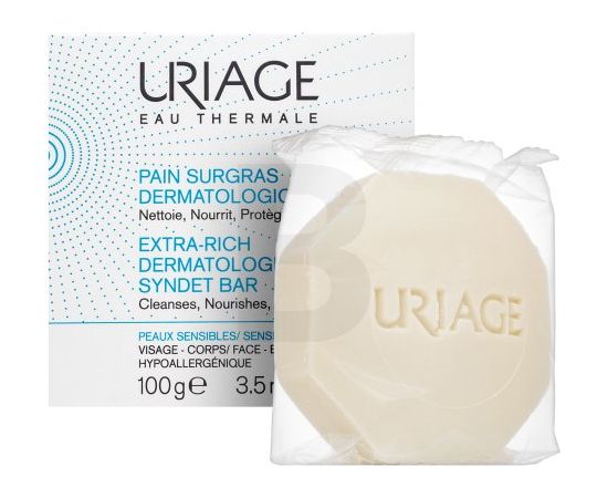 Uriage Eau Thermale Solid Facial Soap Ultra-Rich Dermatological Syndet Bar 100 g