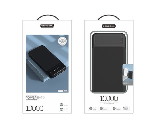 SENDEM PK91 powerbank 10000 mAh | 2,4A | LED | melns
