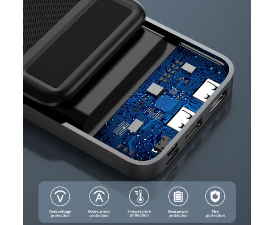 SENDEM PK91 powerbank 10000 mAh | 2,4A | LED | melns