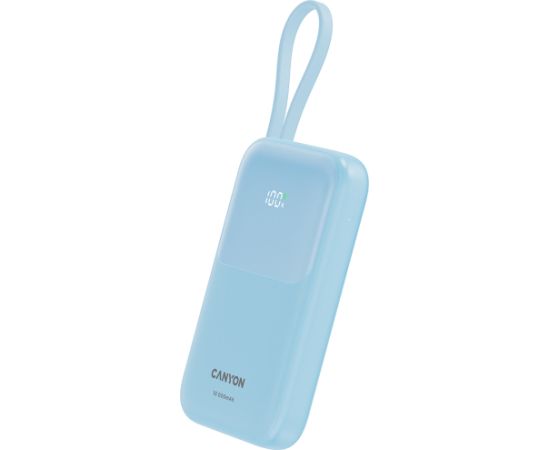CANYON power bank OnPower 101 built-in cable 10000 mAh PD22.5W Blue