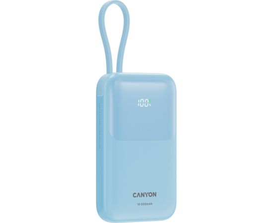 CANYON power bank OnPower 101 built-in cable 10000 mAh PD22.5W Blue