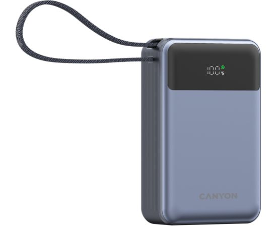 CANYON power bank OnPower 600 built-in cable 20000 mAh PD65W Dark Grey