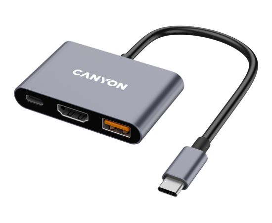 CANYON hub DS-4 3in1 USB-C Grey
