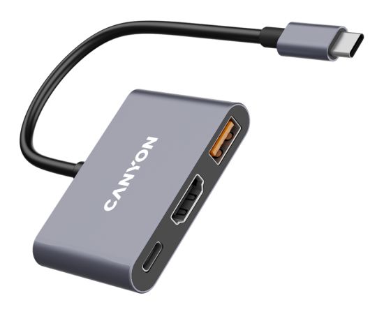 CANYON hub DS-4 3in1 USB-C Grey