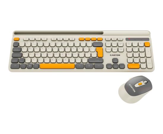 CANYON HSET-W5 EN Keyboard+Mouse AAA+AA Wireless Beige