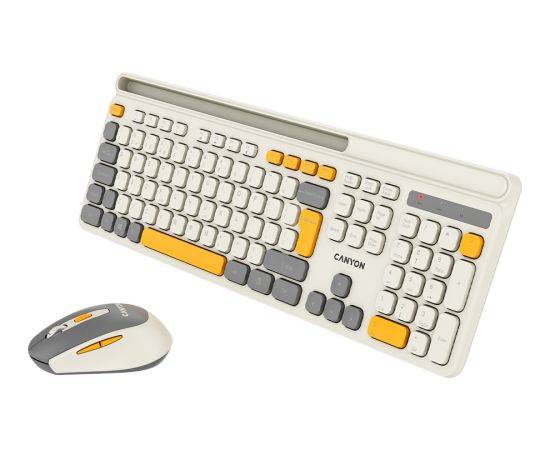 CANYON HSET-W5 EN Keyboard+Mouse AAA+AA Wireless Beige
