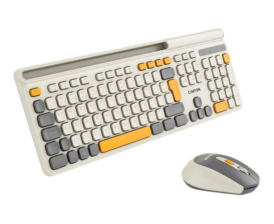 CANYON HSET-W5 EN Keyboard+Mouse AAA+AA Wireless Beige