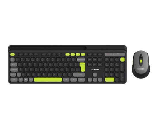 CANYON HSET-W5 EN Keyboard+Mouse AAA+AA Wireless Black