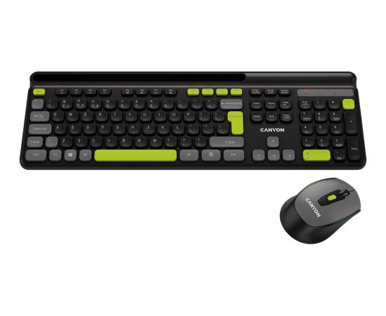 CANYON HSET-W5 EN Keyboard+Mouse AAA+AA Wireless Black