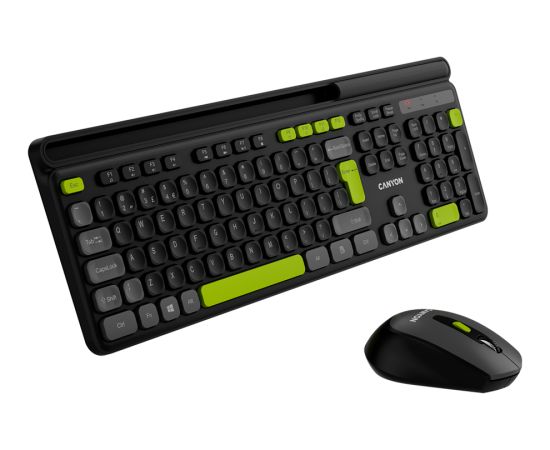 CANYON HSET-W5 EN Keyboard+Mouse AAA+AA Wireless Black