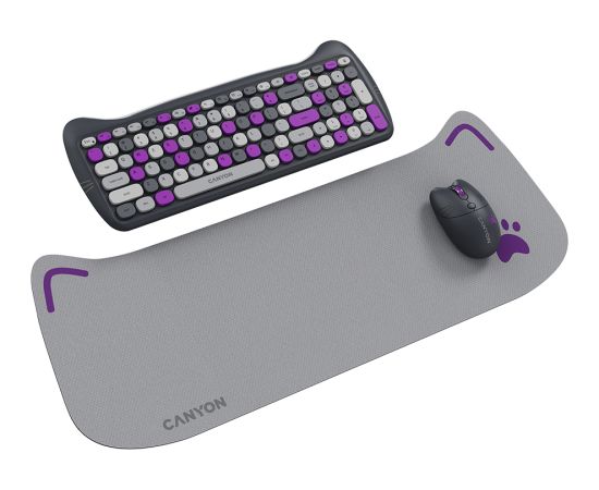 CANYON HSET-W6 EN Keyboard+Mouse Kitty Edition AAA+АА Wireless Violet