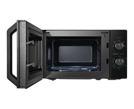Microwave oven, volume 20L, mechanical control, 800W, 5 power levels, LED lighting, defrosting, cooking end signal, black