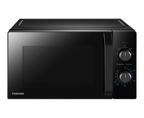 Microwave oven, volume 20L, mechanical control, 800W, 5 power levels, LED lighting, defrosting, cooking end signal, black