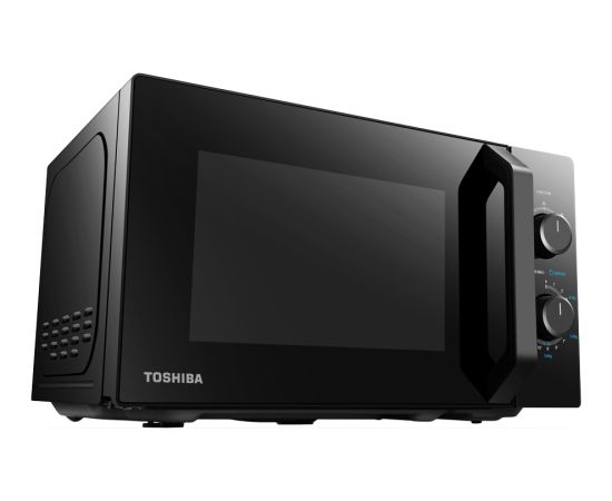 Microwave oven, volume 20L, mechanical control, 800W, 5 power levels, LED lighting, defrosting, cooking end signal, black