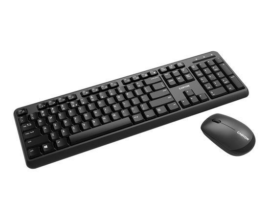 CANYON SET-W20 EN/RU Keyboard+Mouse Velvet Wireless Black