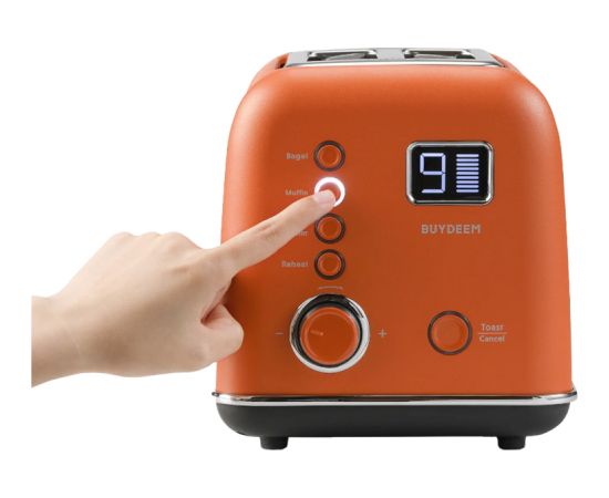 BUYDEEM 2 Slice Automatic Metal Toaster, model DT730E, color Koi Red, EU