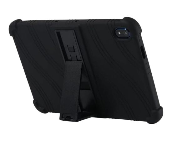 Tablet case for Prestigio Solutions Virtuoso PSTA101, soft rubber with extra protection on the corners, with kickstand. Color black.