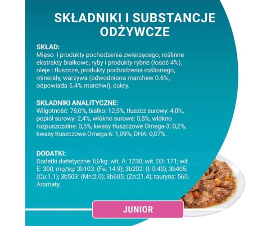PURINA ONE JUNIOR łosoś/marchew 85g