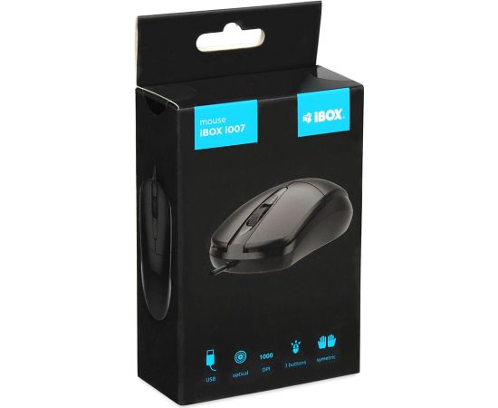 iBOX i007 wired optical mouse, black