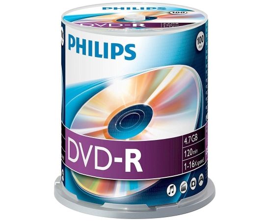 PHILIPS DVD-R 4.7GB CAKE BOX 100