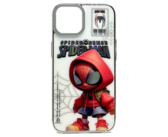 iLike Apple  iPhone 15 PC Silicone Case Spider Sense White Red