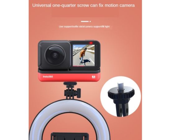CP X3 LED 16cm Uzlādējama Selfie Lampa ar BT Pulti & Rokturi + Grīdas statīvu 20-90cm + Telefona stiprinājums