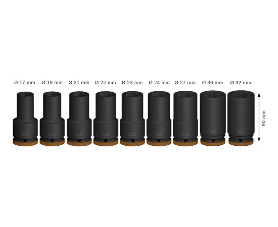Bosch PRO Impact socket set 3/4", 9-piece (black, deep)