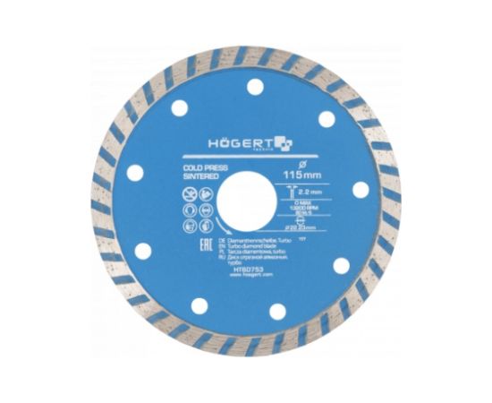 Dimanta griešanas disks Hogert HT6D753; 115x22,23x2,2 mm