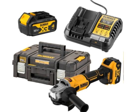 Leņķa slīpmašīna DeWalt DCG407M2T-QW; 125 mm; 18 V; 2x4,0 Ah akum.