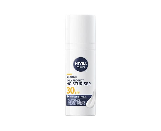 Nivea Men Sensitive Daily Protect Moisturiser - Hydratační denní krém pro muže SPF 30 50ml