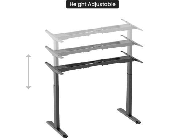 Adjustable Height Table Frame Up Up Bjorn, Black